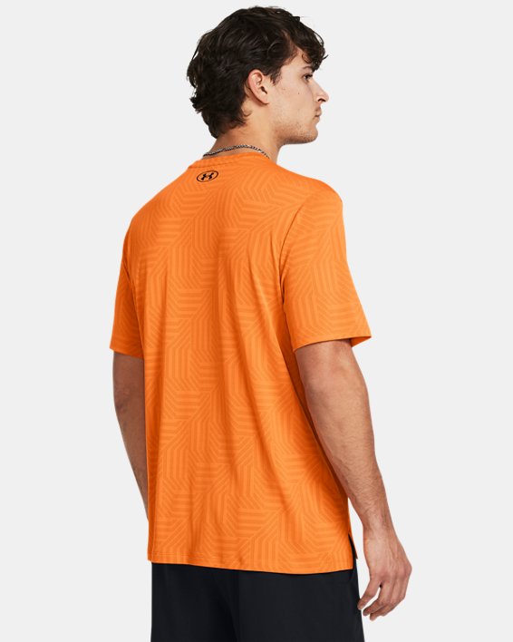 Men's UA Tech™ Vent Geotessa Short Sleeve, Orange, pdpMainDesktop image number 1